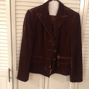 Brown velvet blazer